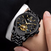Fashion Design Skeleton Men Mechanical Watch Luminous Hands Transparent Steel Bracelet For Men Luxury M-75BK-1MW